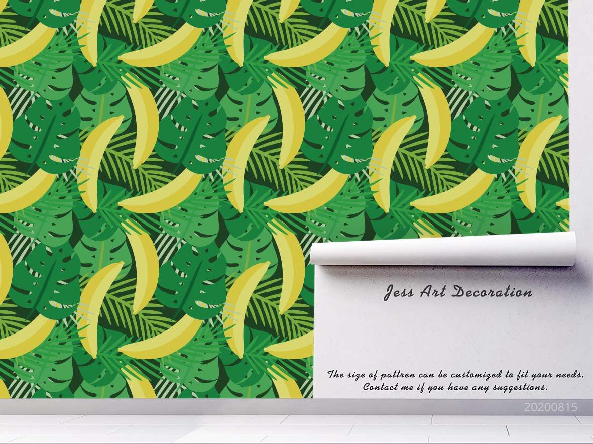 3D Cartoon Banana Fruity Green Plant Wall Mural Wallpaper LXL 1038- Jess Art Decoration