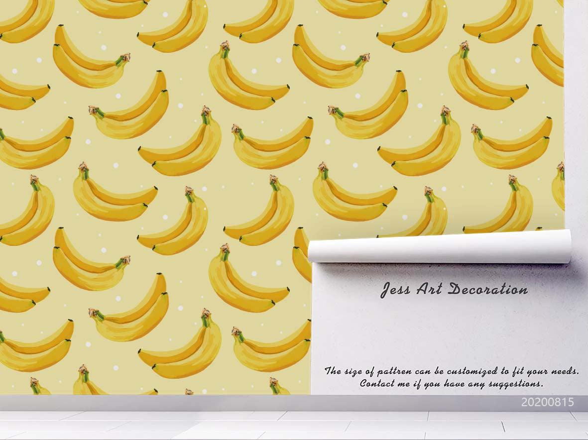 3D Hand Sketching Banana Fruity Yellow Wall Mural Wallpaper LXL 1048- Jess Art Decoration