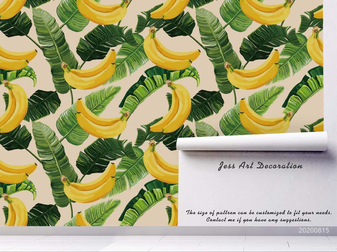 3D Hand Sketching Banana Fruity Plant Wall Mural Wallpaper LXL 1051- Jess Art Decoration