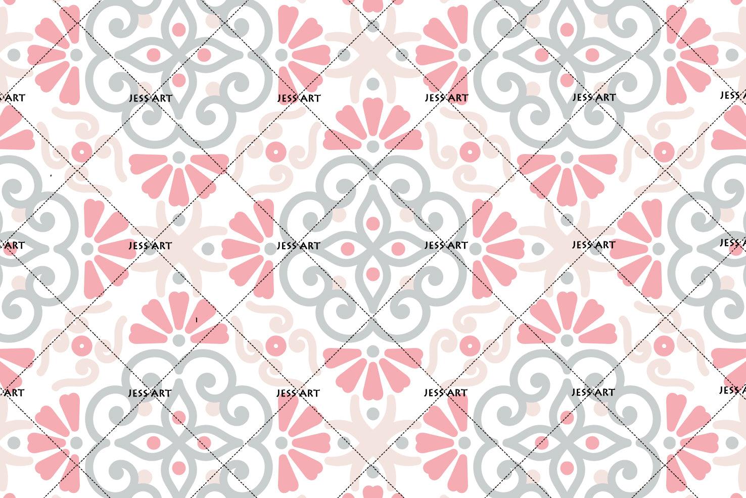 3D Grey Floral Pattern Wall Mural Wallpaper 16- Jess Art Decoration