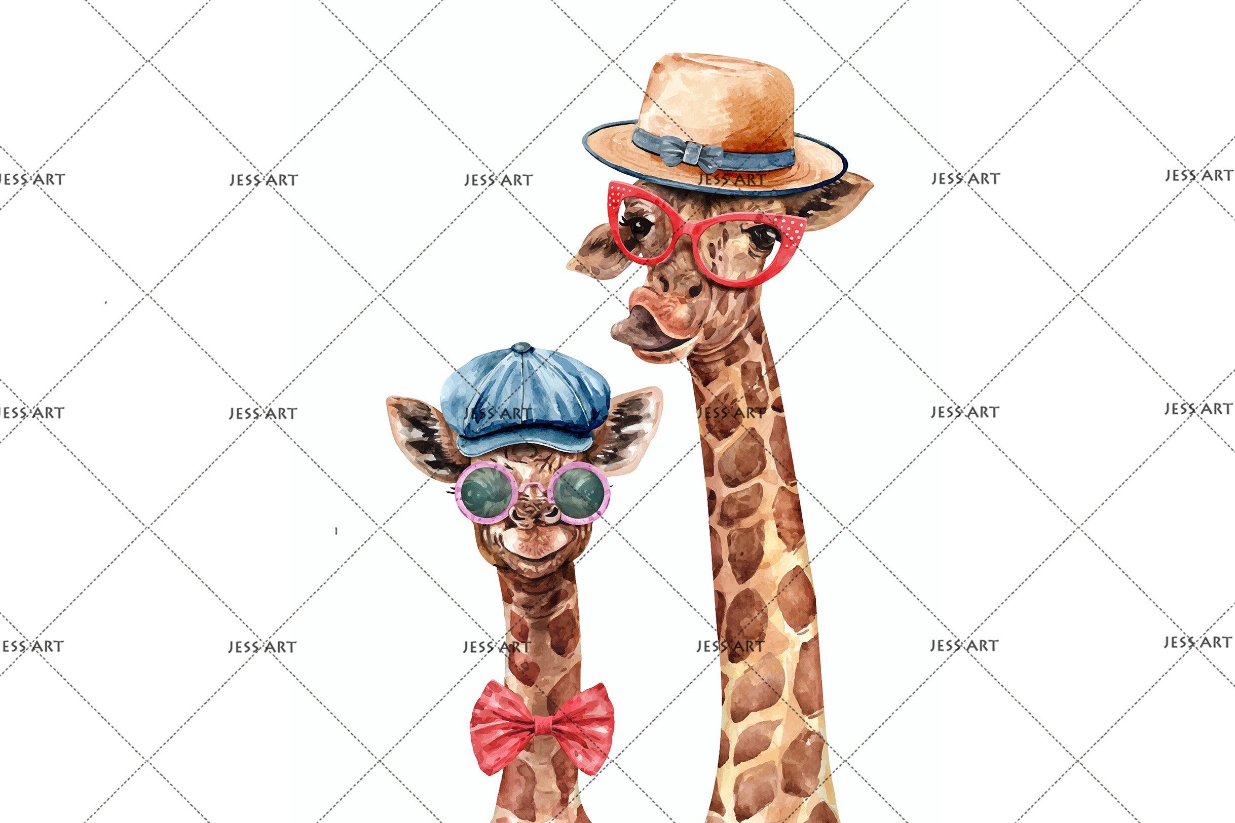 3D Cartoon Giraffe Wall Mural Wallpaper 142- Jess Art Decoration