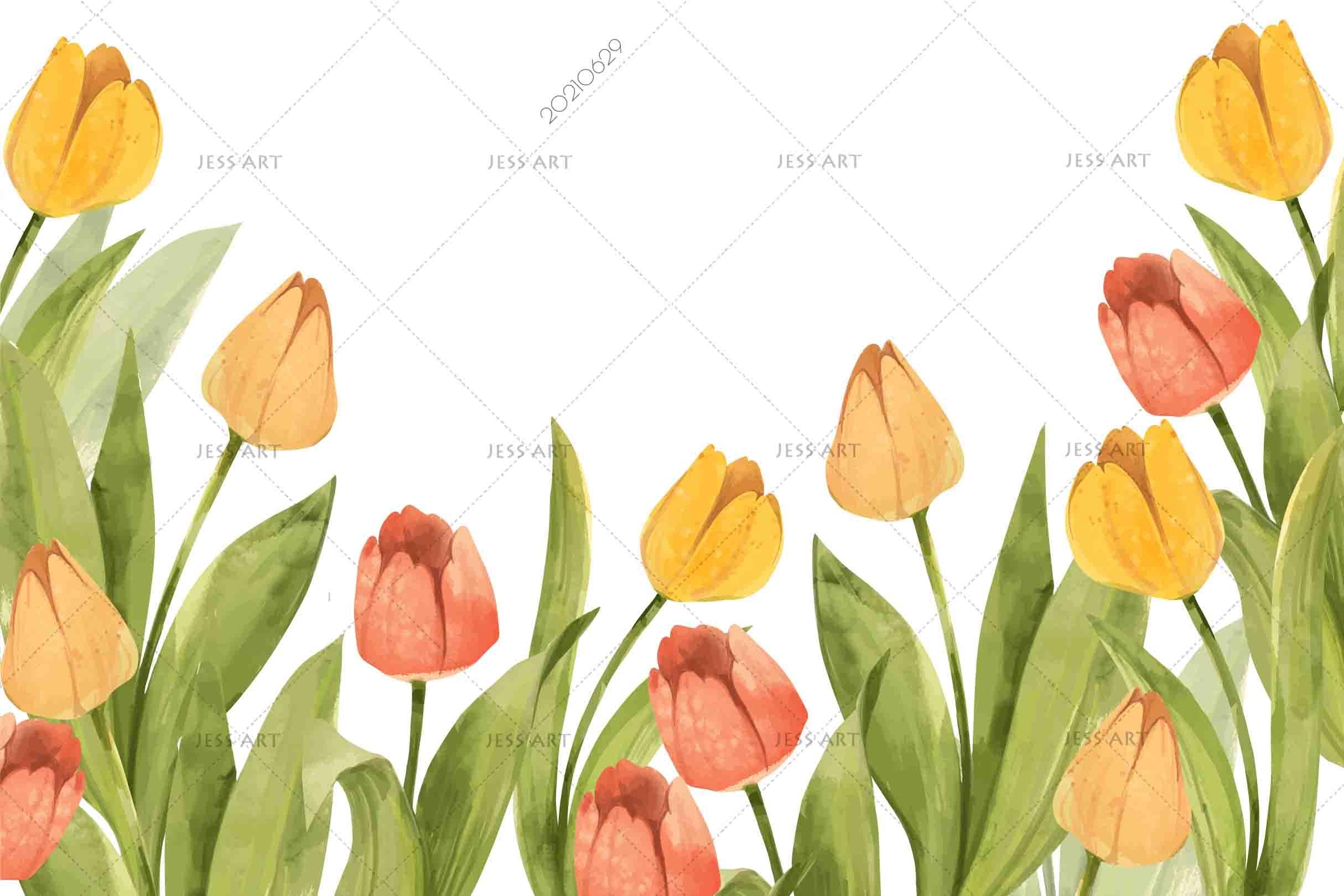 3D Hand Drawn Tulip Floral Wall Mural Wallpaper LQH 29- Jess Art Decoration