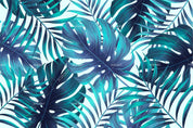 3D Tropical Blue Leaf Wall Mural Wallpaper LQH 33- Jess Art Decoration