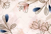 3D Watercolor Pink Floral Leaf Wall Mural Wallpaper LQH 36- Jess Art Decoration