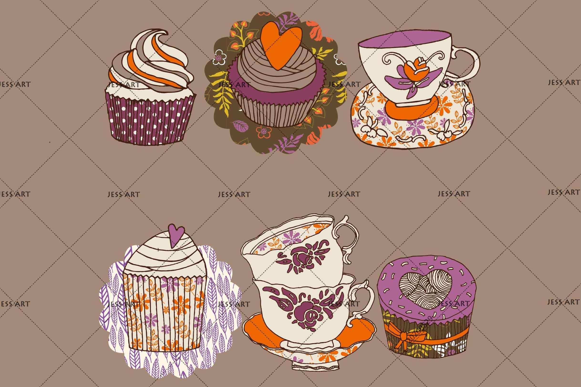 3D Cartoon Colorful Tea Cup Ice Cream Wall Mural Wallpaper LXL 1556- Jess Art Decoration