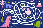 3D Cartoon Colorful Dinosaur Animal White Line Plant Pattern Wall Mural Wallpaper LXL- Jess Art Decoration