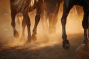 3D Running Horse Brown Wall Mural Wallpaper LQH 44- Jess Art Decoration