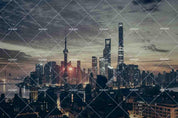 3D City Sunset Sky Architecture Wall Mural Wallpaper LQH 85- Jess Art Decoration
