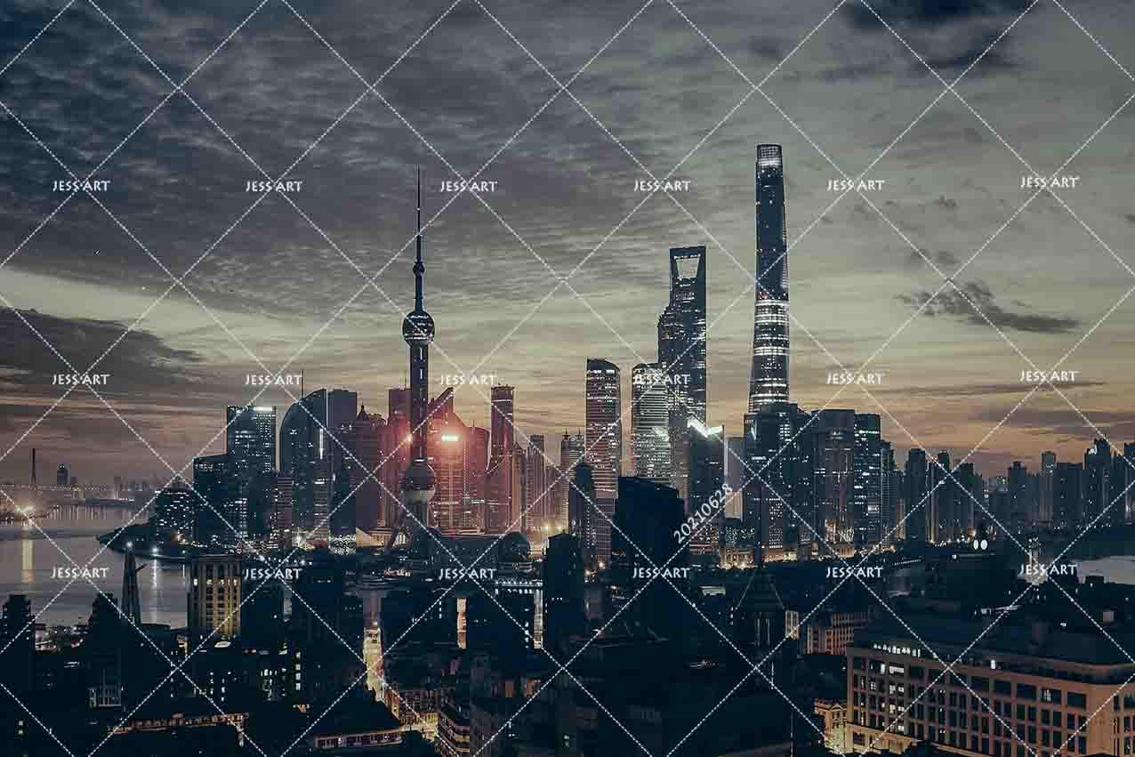3D City Sunset Sky Architecture Wall Mural Wallpaper LQH 85- Jess Art Decoration