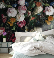 3D Dark Floral Gorgeous Bloomy Flowers Wall Mural 238- Jess Art Decoration