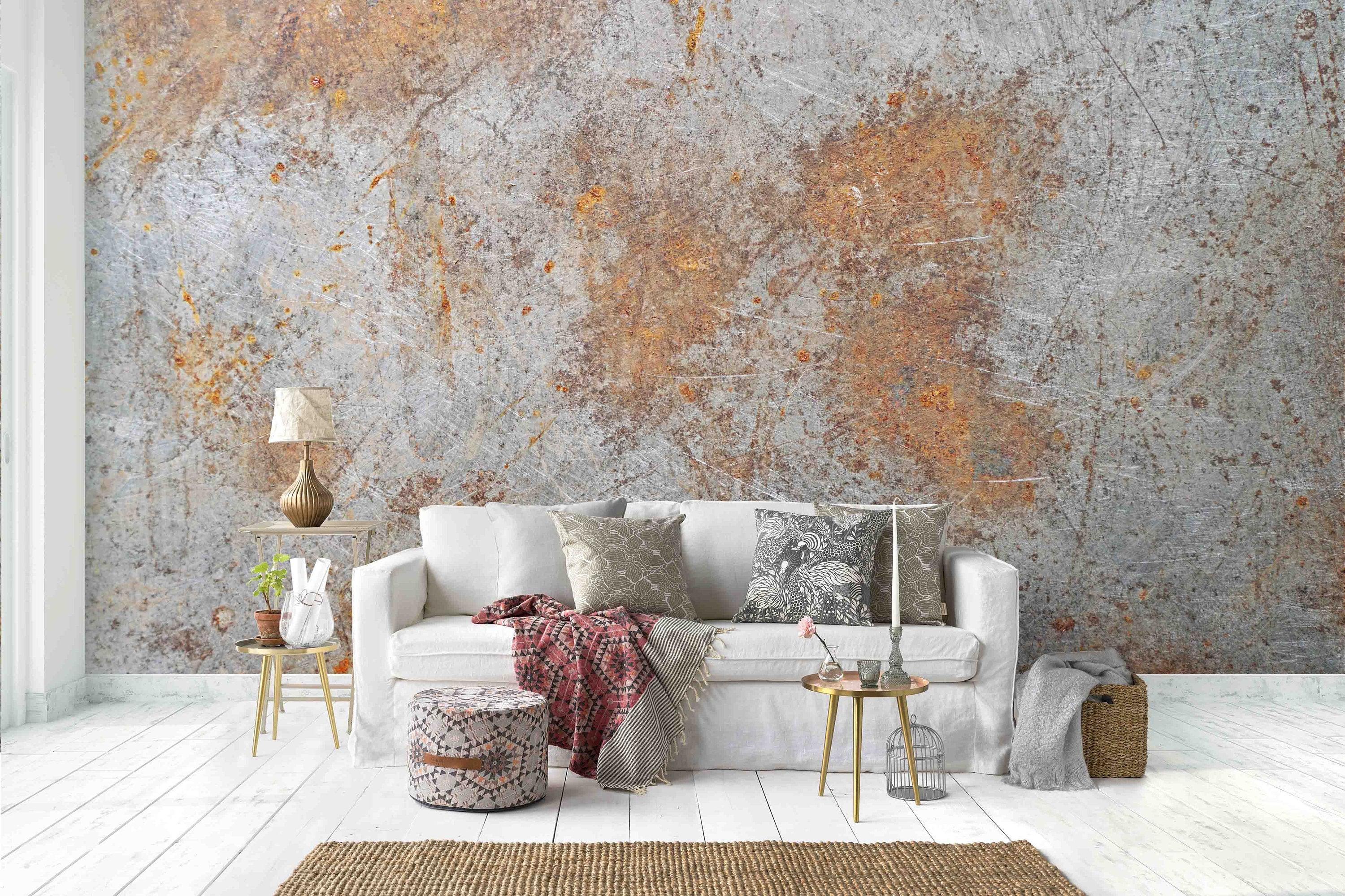 3D Decay texture, Rusted, Old iron and steel background Wallpaper,Removable Self Adhesive Wallpaper,Wall Mural,Vintage art,Peel and Stick- Jess Art Decoration