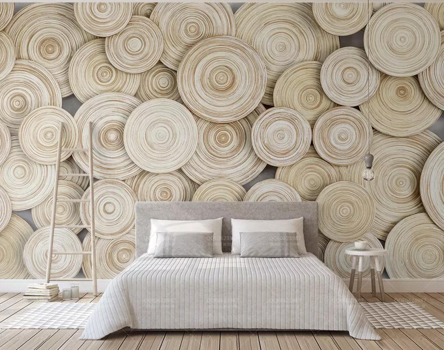 3D Abstract, overlapping, wood grain Wallpaper,Removable Self Adhesive Wallpaper,Wall Mural,Vintage art,Peel and Stick- Jess Art Decoration