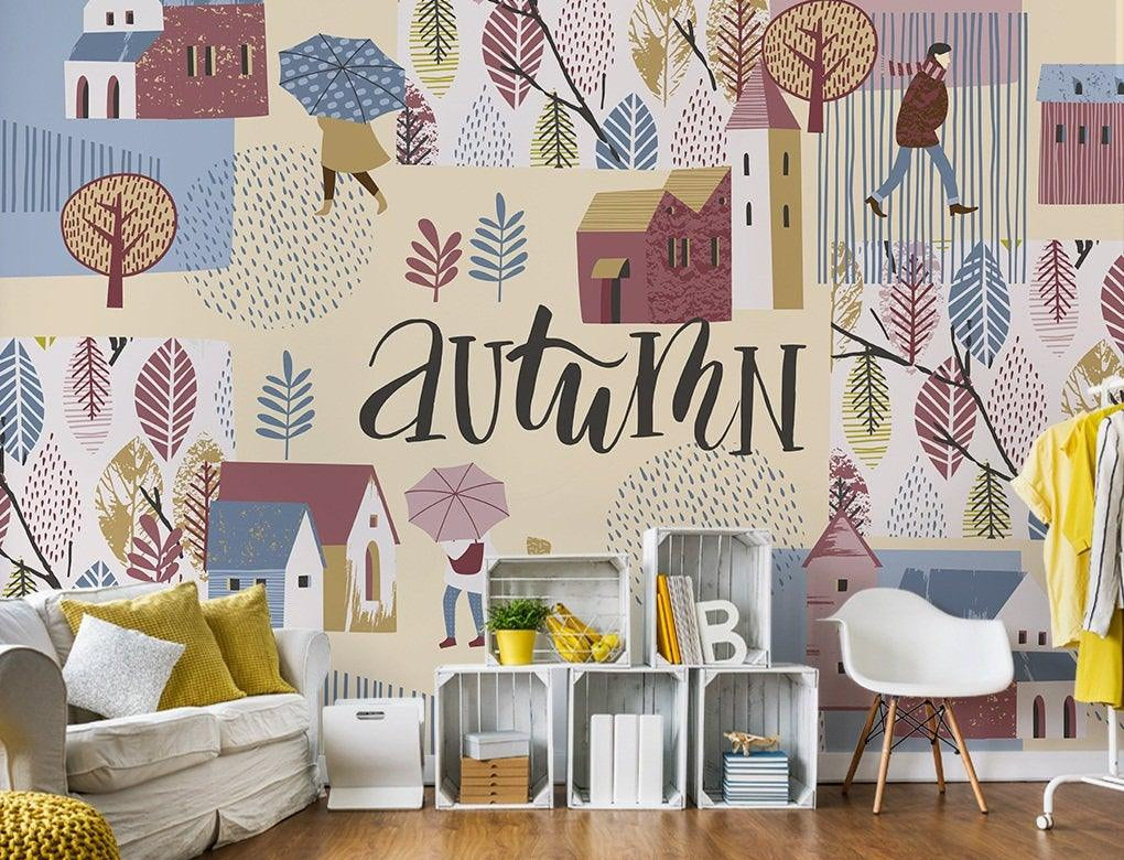 3D Autumn, Warm colors, Illustrations Wallpaper- Jess Art Decoration