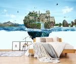 3D Imaginative, Blue sea, Island Wallpaper- Jess Art Decoration