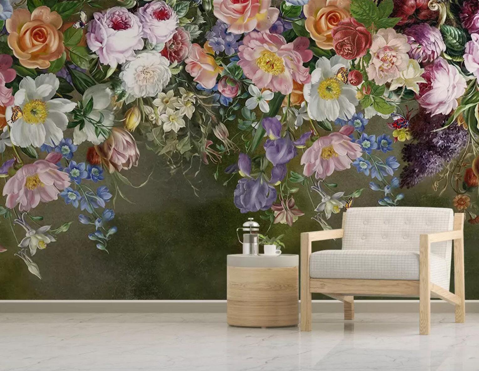 3D Floral, Vintage, Colorful flower- Jess Art Decoration