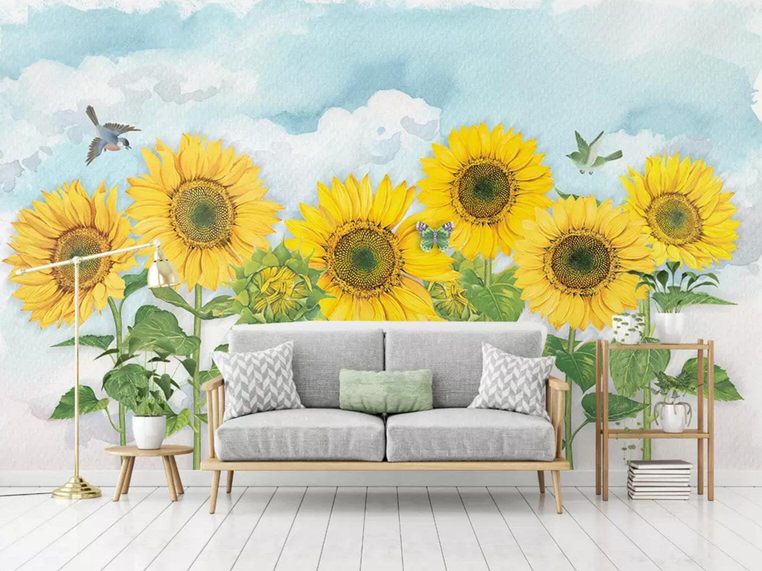 3D Floral, Clear sky, Sunflower- Jess Art Decoration