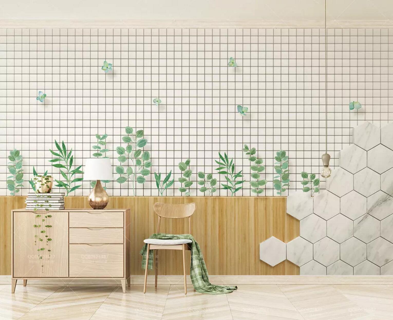 3D Plants, Wood jigsaw puzzles, Mosaic tiles Wallpaper- Jess Art Decoration