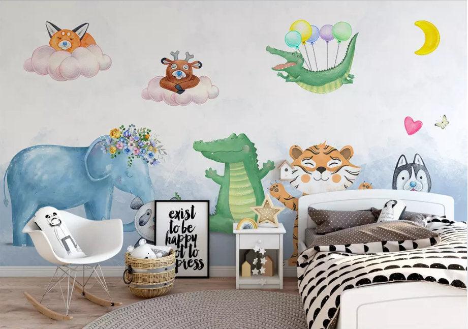 3D Kids,Cartoons, Cute, Animals Wallpaper-Nursery- Jess Art Decoration