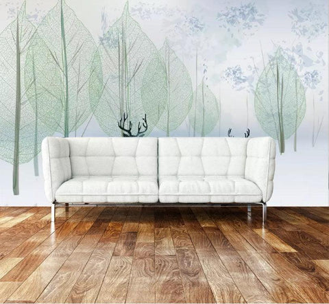 3D Simple. Woods. Elk Wallpaper- Jess Art Decoration