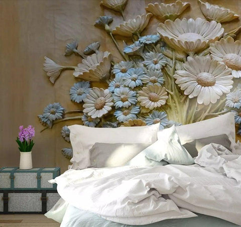 3D Classical, Relief, Flower Wallpaper- Jess Art Decoration