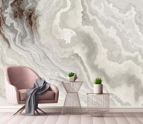 3D Atmosphere, White marble, Landscape, Stone grain Wallpaper- Jess Art Decoration