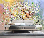 3D Watercolor background, Colorful, Flowering tree Wallpaper- Jess Art Decoration