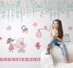 3D Kids, Pink elements, Cute Wallpaper-Nursery- Jess Art Decoration
