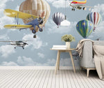 3D Kids, Hot air  balloon, Aircraft Wallpaper-Nursery- Jess Art Decoration