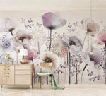 3D Hand-painted, Watercolor, Lavender flower Wallpaper- Jess Art Decoration