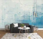 3D Blue-tones, Abstract, Watercolor, Architecture Wallpaper- Jess Art Decoration