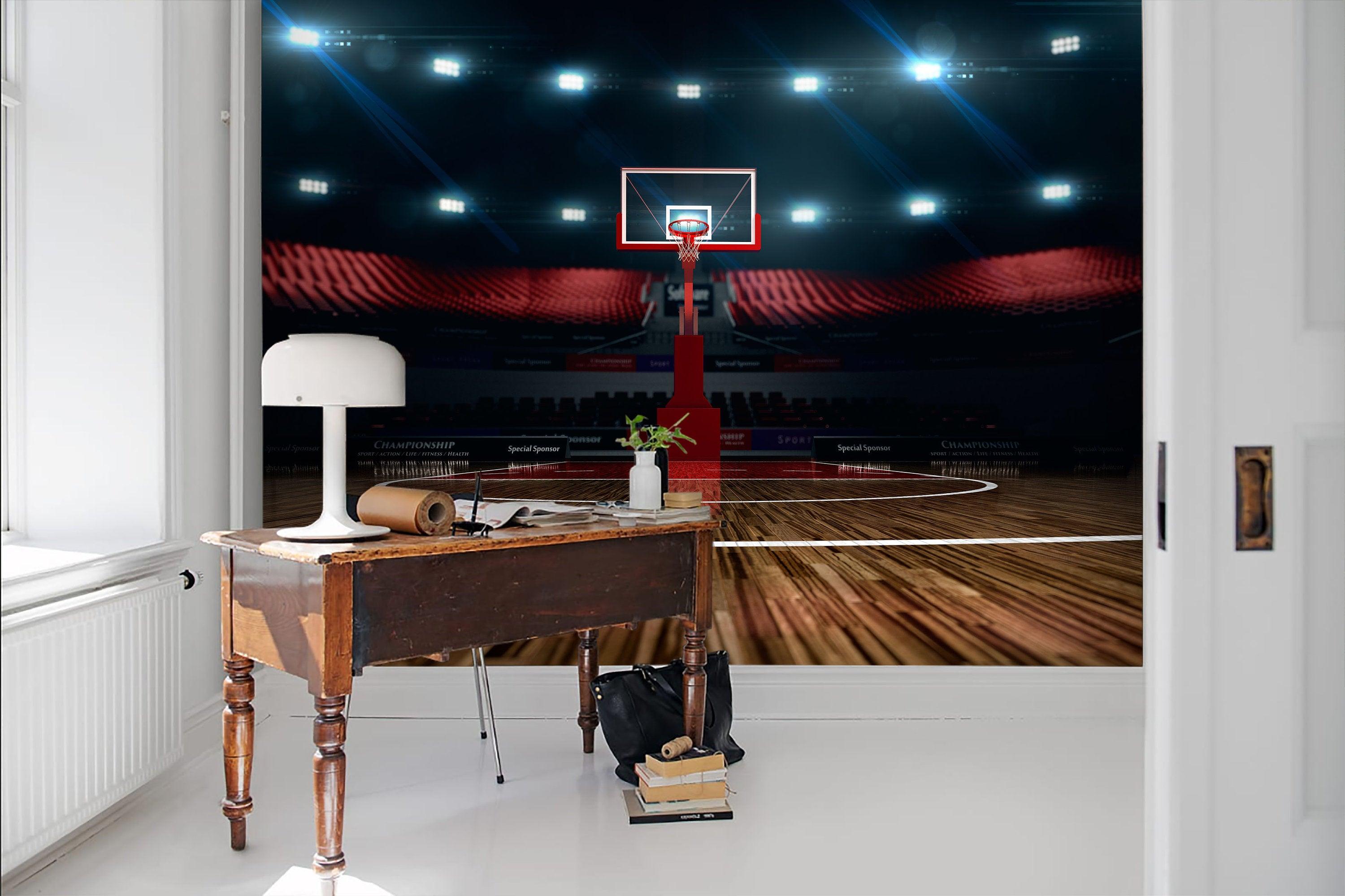 3D Empty, Basketball court Wallpaper- Jess Art Decoration