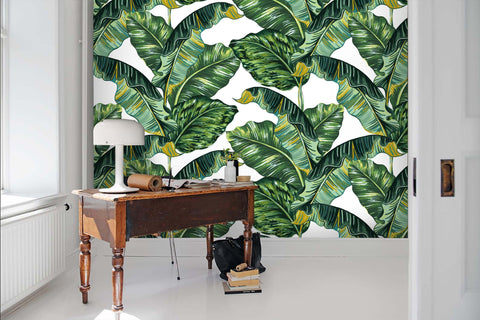 3D Tropical style, Banana leaf Wallpaper- Jess Art Decoration