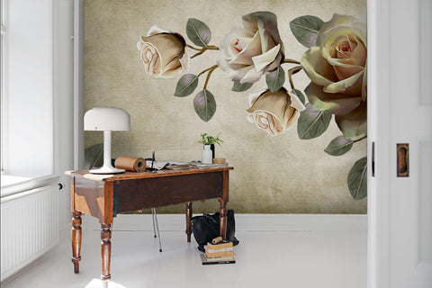 3D Floral, Vintage, Brown-tones, rose- Jess Art Decoration