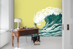 3D Japanese, Hand-painted, Waves Wallpaper- Jess Art Decoration