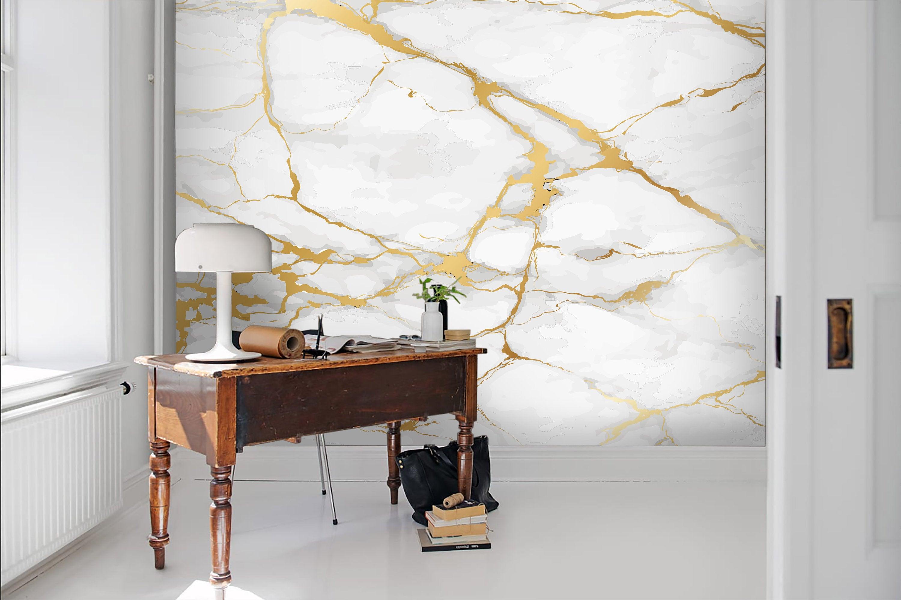 3D Gold foil, Marble grain Wallpaper- Jess Art Decoration