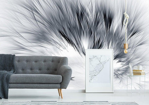 3D Abstract, Soft, Black feathers, Boating Wallpaper- Jess Art Decoration