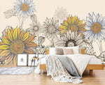 3D Floral, Cartoon, Sunflower- Jess Art Decoration
