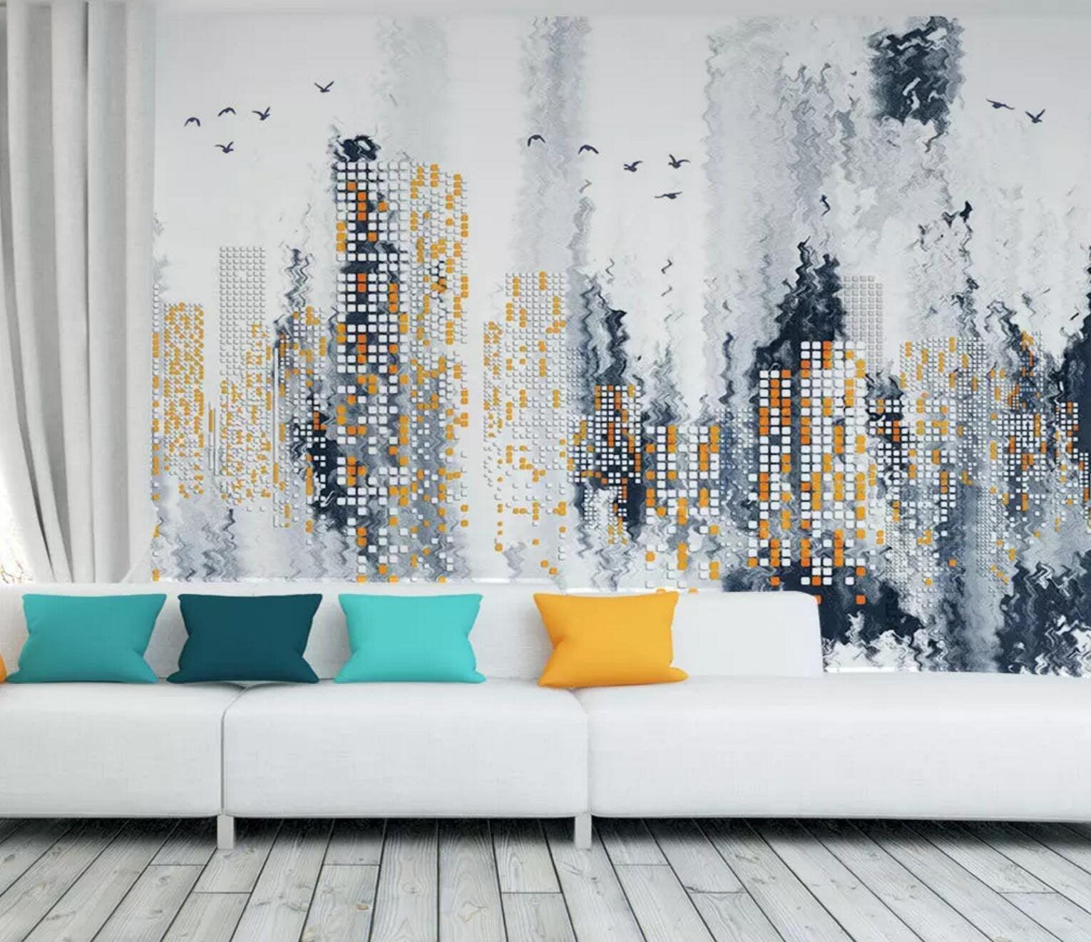 3D Abstract,Watercolor background,Gold,Urban architecture Wallpaper,Removable Self Adhesive Wallpaper, Wall Mural,Vintage art,Peel and Stick- Jess Art Decoration
