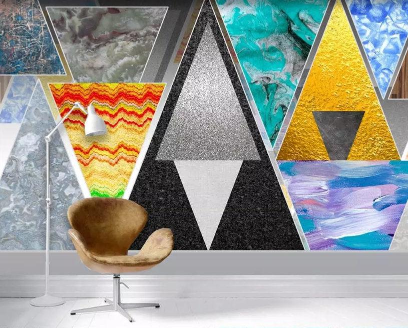 3D Color, Abstract geometry, Marble Wallpaper- Jess Art Decoration