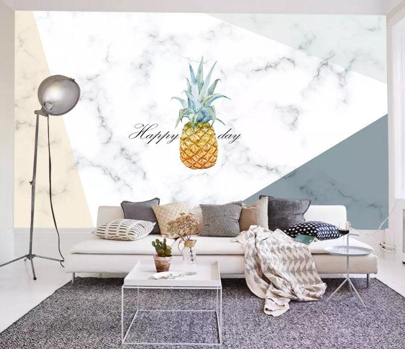 3D Abstract, Marbled background, Pineapple Wallpaper- Jess Art Decoration