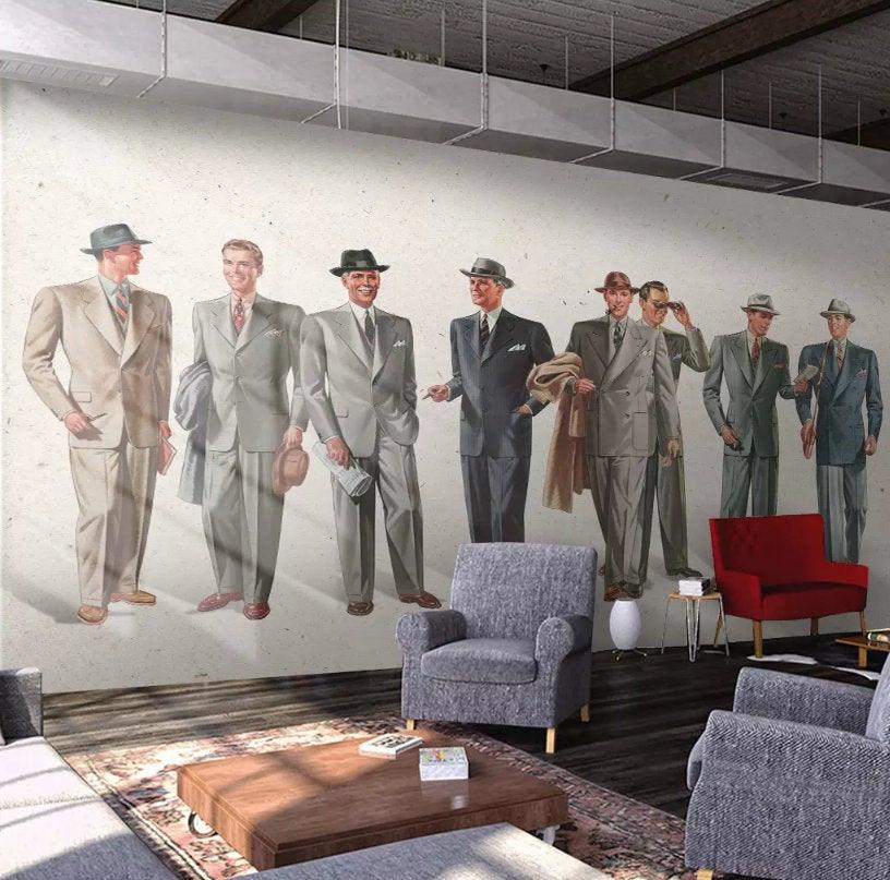3D Vintage, Wearing, Men's clothes Wallpaper- Jess Art Decoration