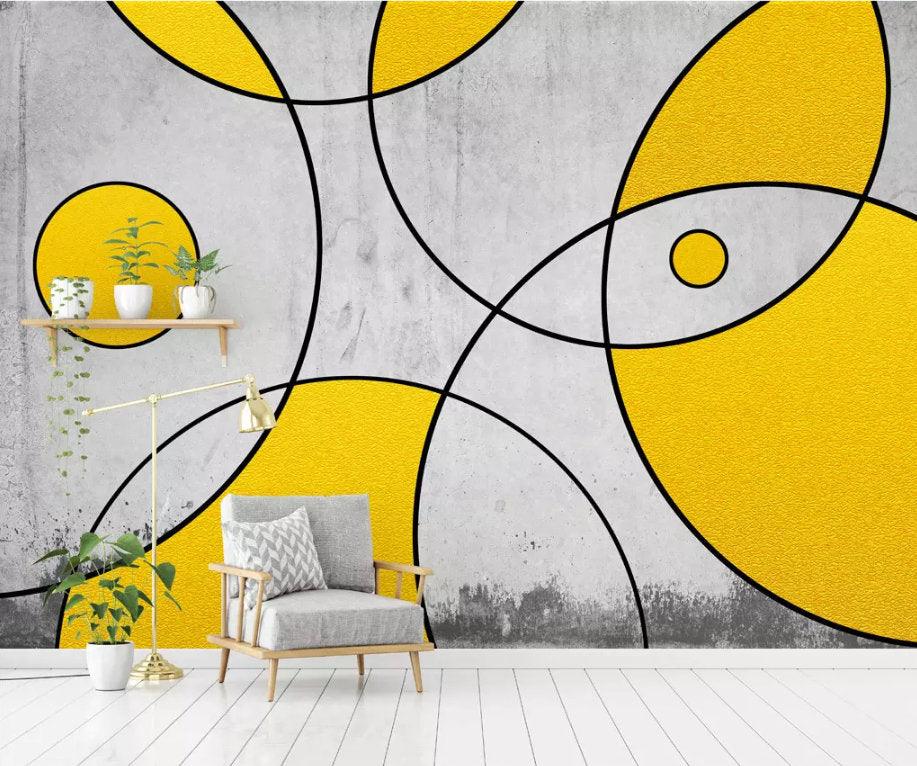3D Abstract drawing, Round, Gold decoration Wallpaper- Jess Art Decoration