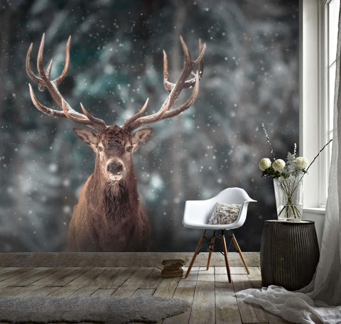 3D Hand painted, Dark style, Mysterious, Elk Wallpaper- Jess Art Decoration