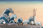 3D Japanese, Hand-painted, Wave Wallpaper- Jess Art Decoration