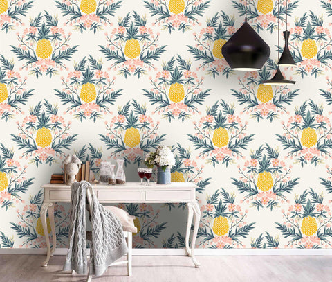 3D Pineapple, Flower Wallpaper- Jess Art Decoration