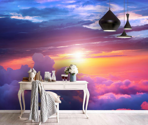 3D Colorful, Dreamy Sky, Cloud Wallpaper- Jess Art Decoration