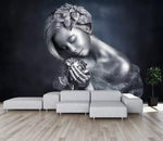 3D Metal texture, Women sculpture Wallpaper- Jess Art Decoration