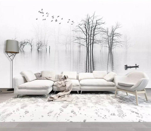 3D Chinese style, Quiet, Lake Wallpaper- Jess Art Decoration