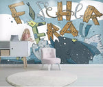 3D Kids, Cartoon, Alphabet Wallpaper-Nursery- Jess Art Decoration