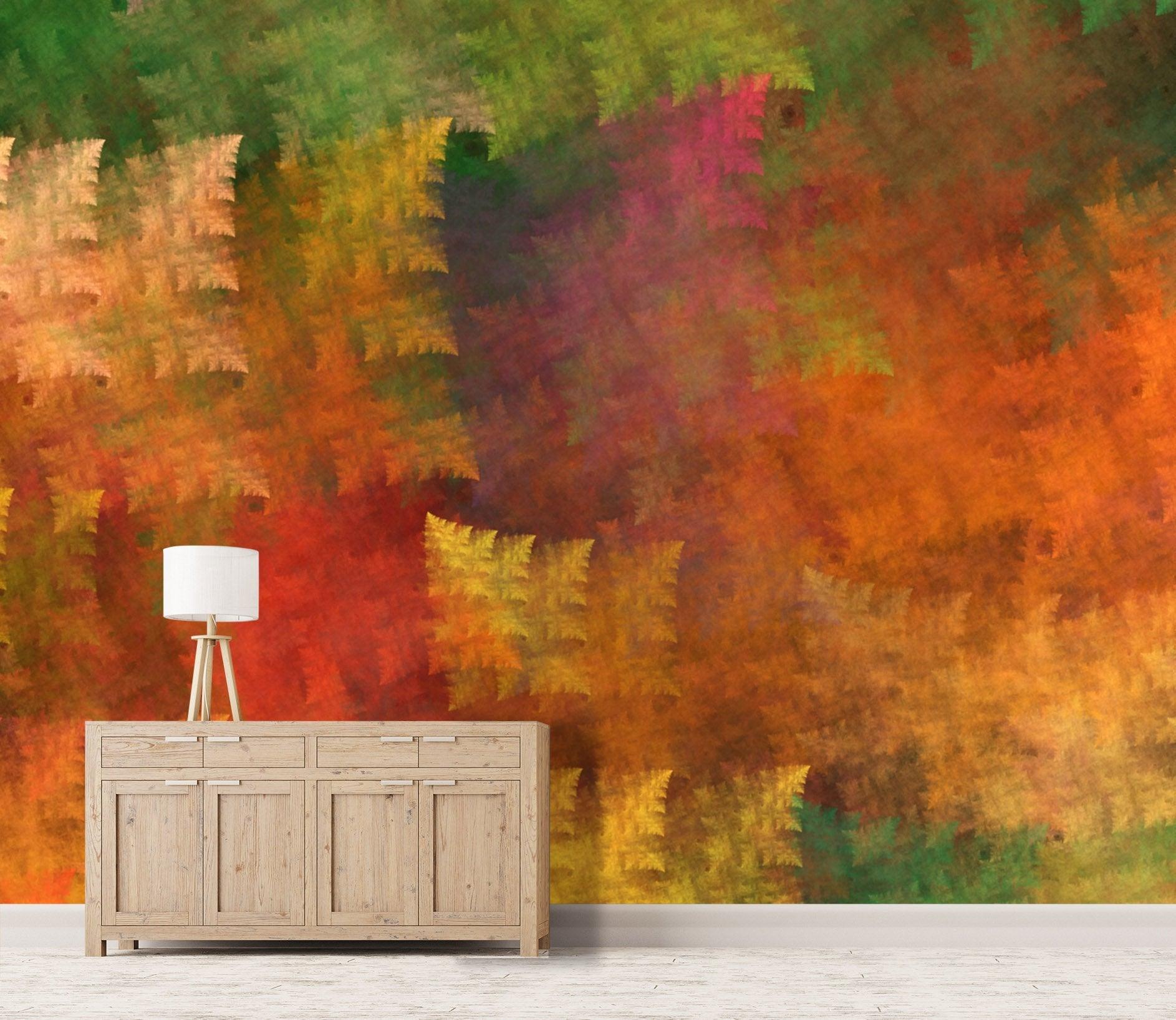 3D Oil painting, Warm color, Autumn scenery Wallpaper- Jess Art Decoration